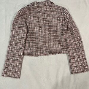 Theory Pink and Black Tweed Blazer